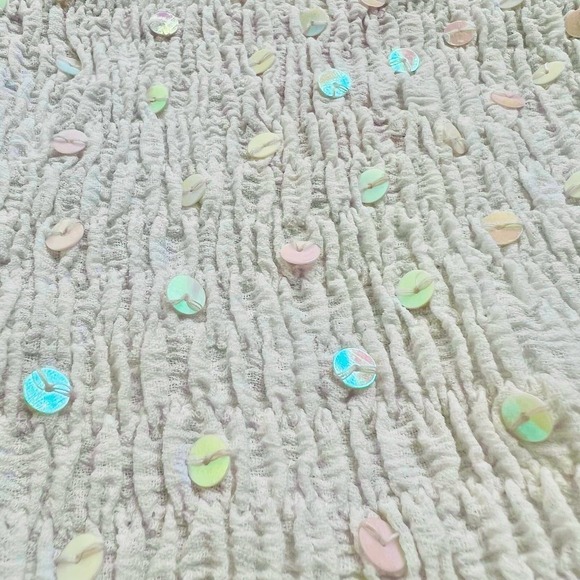 Signature by Sangria White Asymmetrical Halter Neck Sequin Maxi Dress Sz 10 - Picture 14 of 16